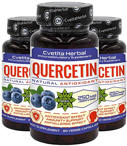 Quercetin | 240 Vegetarian Capsules x 250 mg (3 Months Supply) | Sophora Japonica Extract | High Absorbtion | Healthy Cardiovascular System | Anti-Allergic Product by Cvetita Herbal (3)