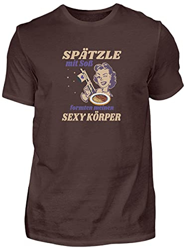Spätzle avec sauce – Proverbes souabes – Schwaben Cadeaux – T-shirt pour homme, marron, XXL