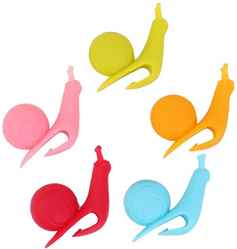 5 Teile/Satz Süße Schneckenform Teebeutel Clip Tasse Becher Teesiebe Sieb Clips Party Decor Zufällige Farbe Silikon Teebeutelhalter Nettes Design