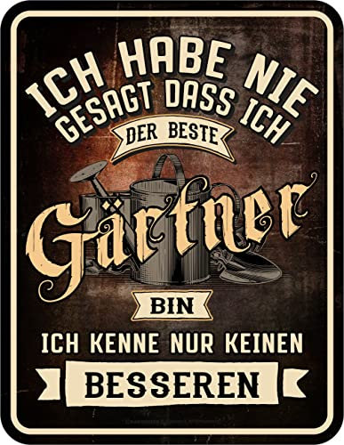 Original RAHMENLOS Deko Blechschild als Geschenk für Gärtner