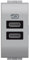 Bticino NT4191CC Caricatore USB con due ingressi di tipo C, da installare nella placca Livinglight,per ricaricare un dispositivo elettronico fino a 15W o due dispositivi in simultanea, 1 posto, tech