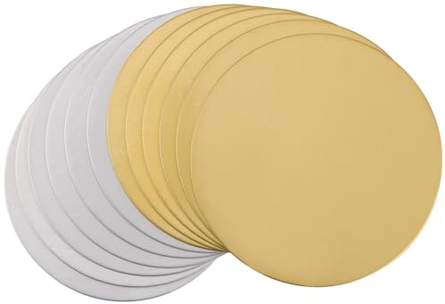 PUCSIQ 12 Stück Cake Board Set Rund 20 cm, 3mm Tortenunterlage Cakeboard Als Bodenstütze und Präsentationsplattform für Torten, Tischdekoration