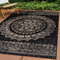 Carpettex Outdoor Teppich Wetterfest 80x150 cm Läufer, Sisal Optik, Schwarz - Ideal für Balkon, Garten, Terrasse, als Küchenläufer - In&Out Teppich Waschbar, Flachgewebe, Pflegeleicht, Vintage Design