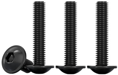 Drenky Vis à Tête Bombée avec Bride, M5x30mm Vis de Serrure Noir Boulons à Six Pans Creux Acier Inoxydable A2 V2A à Métaux pour Les Connexions Mécaniques, 20 Pièces
