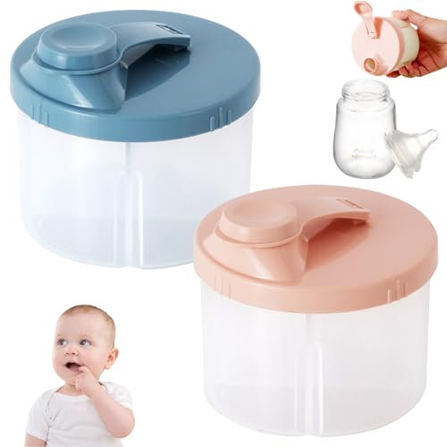 Milchpulver Portionierer Baby, 2 Luftdichte Milchpulver-Spender, Milchpulver Aufbewahrungsbox, Milchpulver Behälter, Milchpulverspender Tragbarer, Milchpulver-Portionierer für Kinder, Reisen