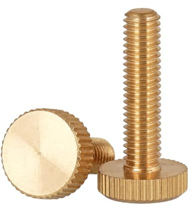 Foyoram Tornillos moleteados M5 x 10 mm, de latón, 10 unidades (M5 x 10 mm)