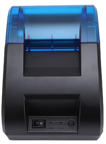 Topiky Imprimante de Reçus Portable POS, Imprimante Thermique 58 Mm avec USB Bluetooth, de Reçus de Commande ESC POS pour, Cuisine de Restaurant (Prise UE)
