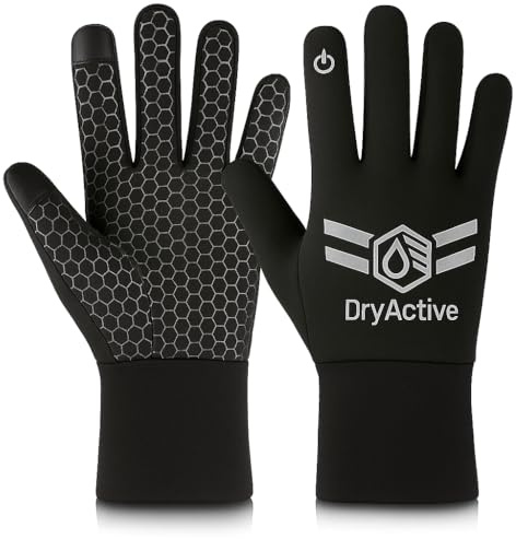 Dryactive Kids Waterproof Gloves/w Warm Winter Thermal 3M Thinsulate | Non Slip Grip Touchscreen Childrens Sports Gloves | Ski Football Cycling Mountain bike MTB Hockey Golf | Boys Girls age 6-8