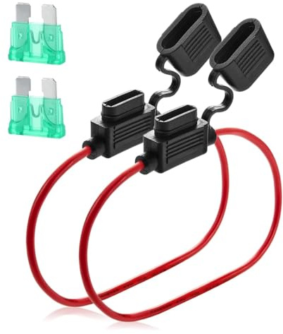 Inline Fuse Holder Set with 30A Blade Fuses – 12AWG Waterproof Fuse Holders for Automotive Boats RVs & LED Wiring – 12-24V