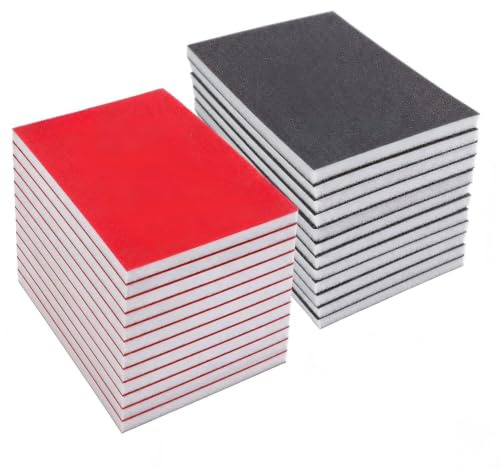 Surtido de 24 esponjas abrasivas de grano 120 a 3000 para lijado en seco y húmedo, almohadillas de lijado flexibles premium para pintura de madera, metal, reparación de carrocerías y modelismo Feinpo
