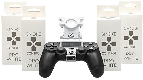 AO® Smoke Control Pro White - Shisha Mundstück für PS4 Controller - Perfektes Shisha Zubehör Für Gamer - Optimaler Halt & Einfache Installation - Weiss