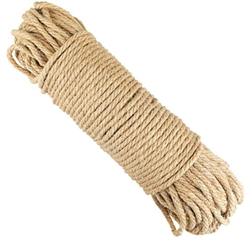 KINGLAKE Corde Jute, 6mm, 50M, Marron, Durable, Chanvre pour Jardin et Bricolage