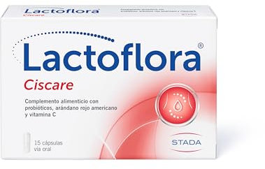 LACTOFLORA Probiótico Ciscare con Arándano Rojo Americano, 15 Cápsulas