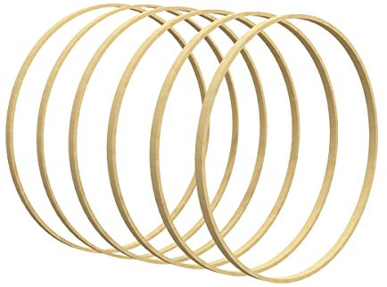 Worown 6 pezzi 30 cm in legno di bambù con cerchi floreali Anelli per ghirlande per realizzare decorazioni per ghirlande nuziali e artigianato da appendere alla parete