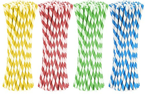 100 cannucce colorate di carta per caffè o succhi,cocktail