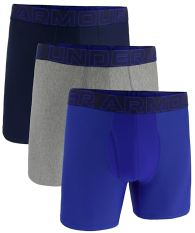 Under Armour Confezione da 3 Boxer da Uomo Tech Performance, Gamba da 15 cm – Traspiranti, assorbono Il Sudore, Morbidi, Comfort Tutto Il Giorno