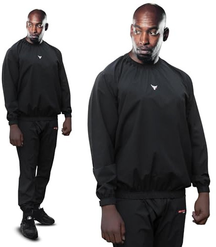 Mytra Fusion schwitzanzug herren & damen Ultra Lightweight schwitzanzug 100% wasserdicht und winddicht sauna suit für Gewichtsverlust, Training, Boxen, MMA und Fitnessstudio (Black, XL)