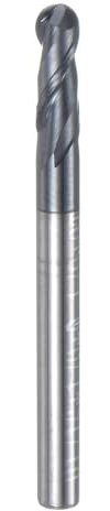 sourcing map Ball Nose End Mill CNC Router Bit, 1/16 Radius 1/8 Shank Solid Carbide AlTiN Coated Upcut Spiral 2 Flutes Cutter Milling Tool, 1/8 Dia 1-1/2 Total Length