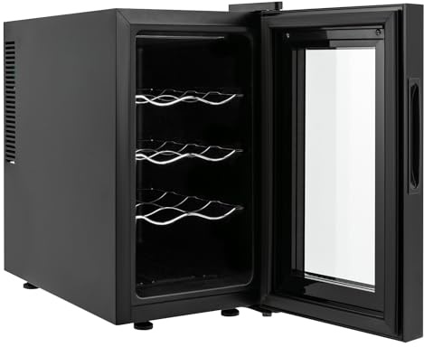 biniliubi Cantina Per Vino 8 Bottiglie Raffreddatore Per Bevande Controllo Accurato Temperatura Grande Capacità Professionale RiFrigorifero Armadio Luminoso RiFrigorifero RiFrigorifero RiFrigato