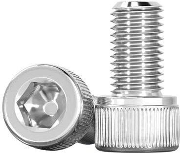 Drenky Socket Head Cap Screws Bolts 304 Stainless Steel Screws M6 X 12mm Socket Screws DIN 912 (ISO 4762) Cylinder Screws with Hexagon Socket, Pack of 20, M6 Fully Threaded Machine Screws