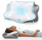 AOTOZE Oreiller Ergonomique Cervical, 2 en 1 Oreiller Papillon à Mémoire de Forme, Coussin pour Les Dormeurs sur Le Côté, Le Dos et Le Ventre pour, 60x38x10/12cm