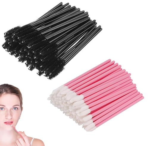 400 PCS Lip Applicators Disposable and Eyelash Spoolies, Lipstick Applicator Lip Gloss Wands (Spoolie *200, Lip Wands*200)