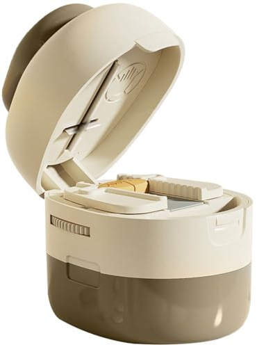 Coupe Comprimé, Matériau en Plastique, avec Couvercle pour Protéger les Mains, Coupeur de Tablettes Réglable, Coupe en 2 Ou 4 Tablettes, Convient aux Petites et Grandes Tablettes