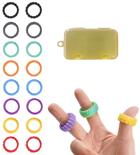 16 Pcs Jouet Bague Anti Stress Enfant, Fidget Toys Sensoriels, Fidget Toys Anti Stress Enfant, Anneaux Sensoriels en Silicone Souple, Jouets Silencieux pour autisme Soulager Anxiété Enfants