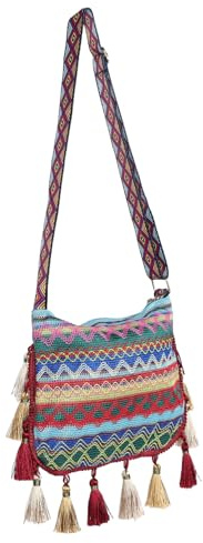 PACKOVE Estetisk Tygväska Boho Axelväska Axelväska Satchelväskor För Kvinnor Fransväska Tygväska Rollen Vintage Handväskor För Kvinnor