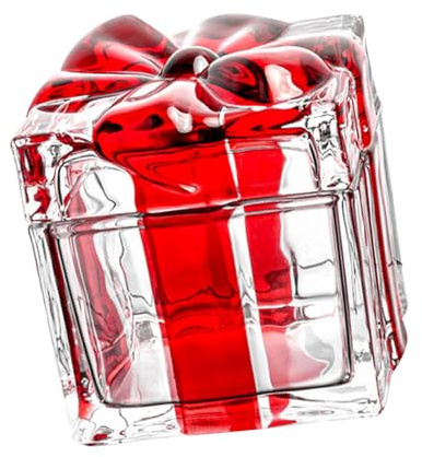 XUMIUZIY Tarro de Galletas de Navidad, Tarro de Cristal Cuadrado con Tema Navideño, Caja de Regalo en Forma de Plato de Caramelo con Tapa, Cuenco de Postre Festivo, Decoración de Fiesta para Dulces,