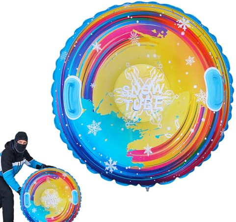 Slittino gonfiabile | Gioco di slittino resistente al freddo | con maniglie, gonfiabile e ad uso intensivo per famiglie e ragazzi ragazze sci e