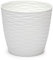 Acan Tradineur Pot de fleurs rond avec soucoupe, design Wind Ø 15 cm, en plastique, idéal pour jardin, terrasse ou balcon, blanc cassé