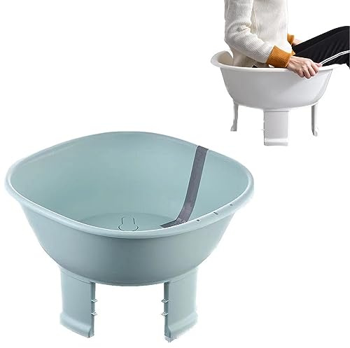 Sitz-Badewanne, Sitzbad für Hämorrhoiden, Sitz-Bade-Set für Damen und Herren, breitere Sitzfläche, tiefere Schüssel (grün)