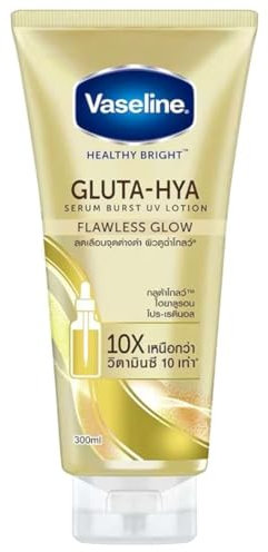 Vaseline Gluta-Hya Flawless Glow Lotion für Gesicht & Körper | Verleiht strahlendere Haut | Mit Glutathion & Pro-Retinol angereicherte Feuchtigkeitscreme, 300ml