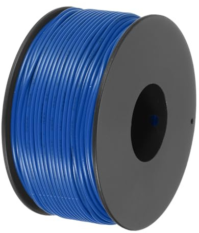sourcing map Filo di collegamento in PVC intrecciato da 26 AWG, 50 m, blu, bobina elettrica UL1007, filo di rame stagnato per collegamento interno, marino