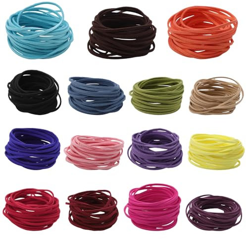 15pz Cordino Corde Pelle per Collane Bracialetti,4 M X 3 mm Cordoncino in Pelle Scamosciata,Cordoncino per Braccialetti,Corda di Cuoio,Vintage Corde in Pelles per Creazione Fai da Te Artigianato