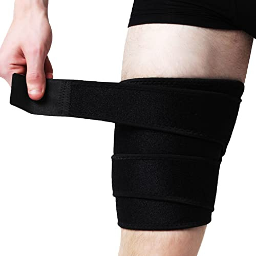 Goosom Protección para muslos y muslos, vendaje de compresión con cierre de , ajustable y antideslizante, soporte para prevenir la tensión muscular T45E