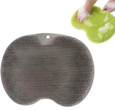 Tappetino per la pulizia dei piedi in silicone a mani libere, tappetino per la pulizia dei piedi per la doccia, tappetino antiscivolo per la pulizia dei piedi per la doccia, per massaggi (Grigio)