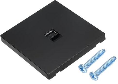 sourcing map RJ45 Socket, CAT6 Ethernet Socket Wall Plate Outlet, Single Port Face Plate with M4 Screw for CAT5 CAT5e CAT6 Ethernet Cable Networking, 90 x 86 mm, Black