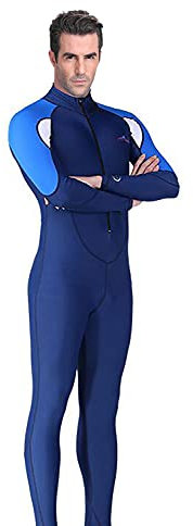 Damen Herren Lange Ärmel Tauchanzug One Piece UV-Schutz Badeanzug (S, Herren)