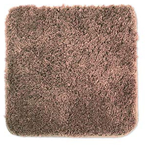WohnDirect Badematte 45x45 cm ohne Ausschnitt Braun – Kleiner Badteppich Quadratisch & rutschfest, Flauschiger Badvorleger, Waschbar, für Gäste-WC & Fußbodenheizung