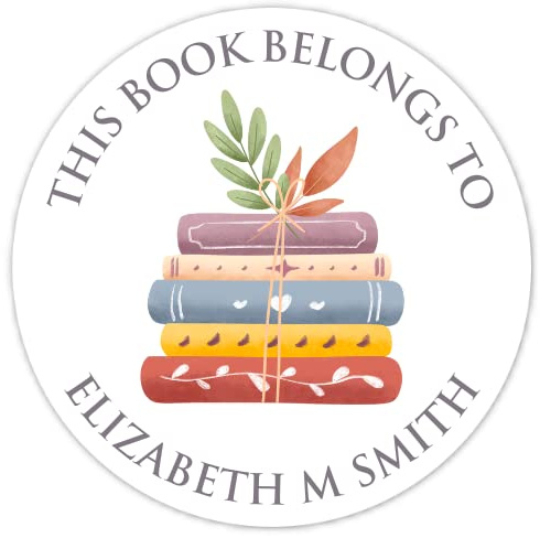 Custom Book Belongs To Bookplate Labels, Cute Book Stickers, Personalized Children Stickers (2 inch round, 40 count)