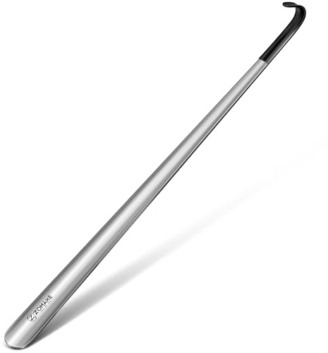 ZOMAKE Calzador de Zapatos Largo de Metal 80 cm para Mayores, Sin Agacharse