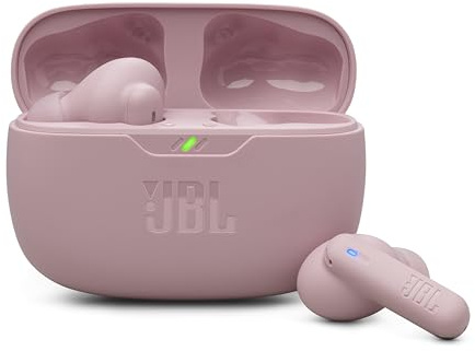 JBL Wave Beam 2, Écouteurs sans Fil Bluetooth, réduction de Bruit, 40 Heures d'autonomie, Son JBL Pure Bass, Technologie Smart Ambient et Connexion multipoint, Conception Intra sur Tige, Rose