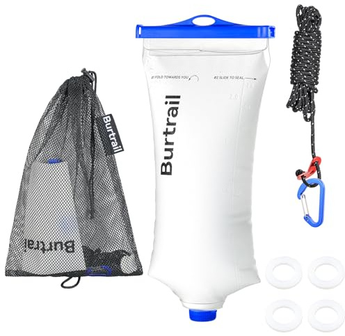 Burtrail Water Bag 2L Compatible with Squeeze Water Filtration System, Foldable Squeeze Bag for Survival Water Filter Straw, Wide Mouth and 28mm Narrow Mouth Water Container