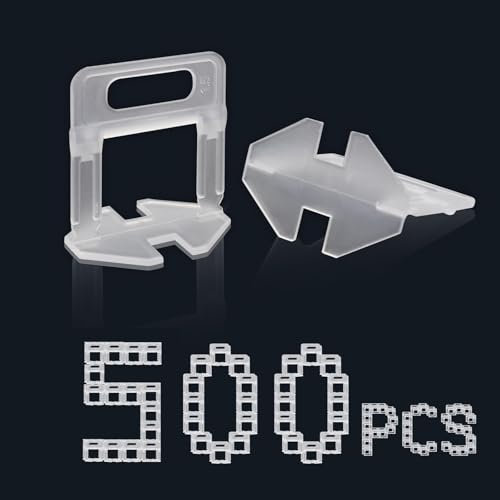 DENUOTOP Système de Nivellement de Carrelage, Lot de 500 Languettes de Traction, Largeur de Joint de 1,5 mm, Outil de Pose pour Carrelage de 3 à 15 mm de Hauteur, Aide à la Pose