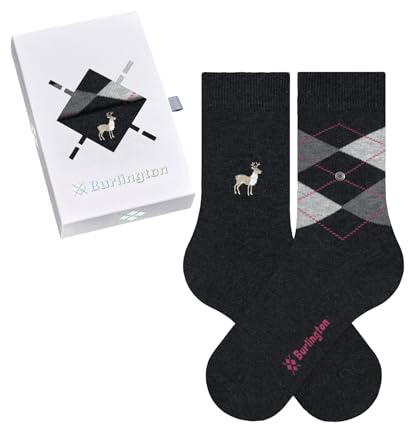 Burlington Everyday X-Mas W So algodón estampados 2 pares, Calcetines Mujer, Gris Grey Mix 0070, 36-41