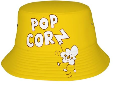 Mütze Popcorn Cartoon Lustig Gelb Outdoor Kappen Atmungsaktiv Safarihut Faltbarer Kappen Für Outdoor Angeln Reisen