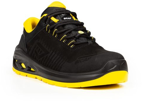 Bicap Scarpe Antinfortunistiche Uomo Donna Aikido S3S Puntale in Alluminio Lamina Zero Perforation Suola PU Bidensità Supporto BI-Balanced Traspiranti Leggere Settore Logistica