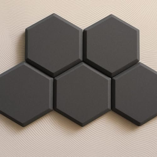 Pannello Fonoassorbente Acustico Esagonale in Schiuma, Colore Nero, per Isolamento Acustico. Misura 50cm Non spedito sottovuoto